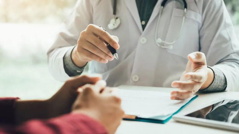 Doctor going over results with patient