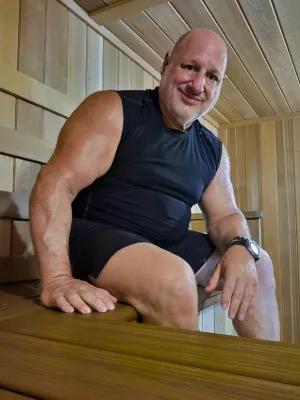 Man in sauna