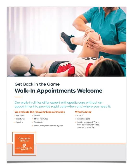 Walk-in clinic flyer